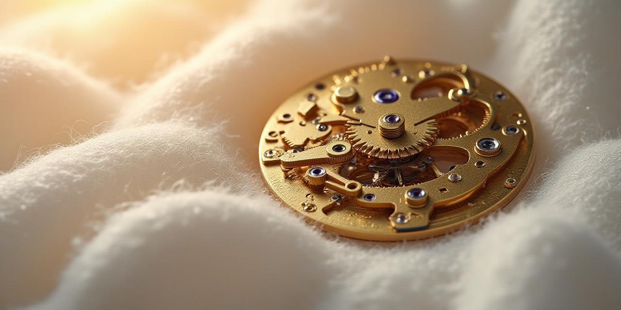 Abstract clockwork gears turning smoothly in a soft glowing atmosphere